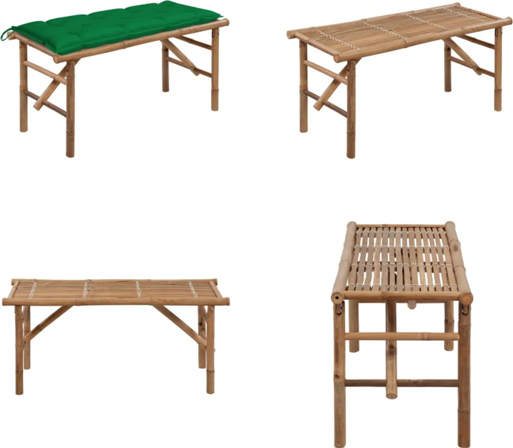 vidaXL Panchina da Giardino per Famiglia in Bambù 118 cm Pieghevole
