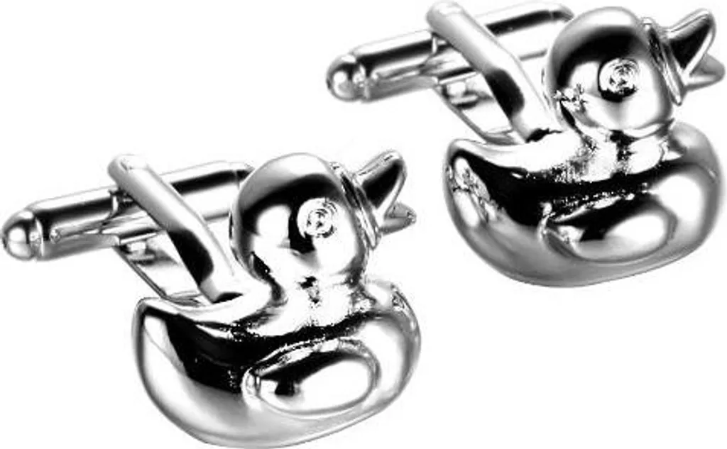 Boutons de manchette canard laqué jaune, design original et ludique