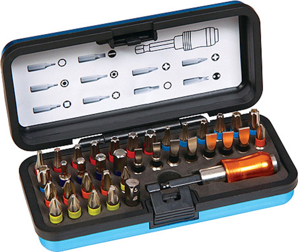 PROREGAL Bit-Set 37 Stück mit Magnethalter, Bit 25mm, S2,