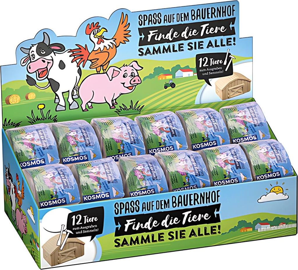 Miniausgrabung Farmtiere (24 Ex. im Disp Produktbild 