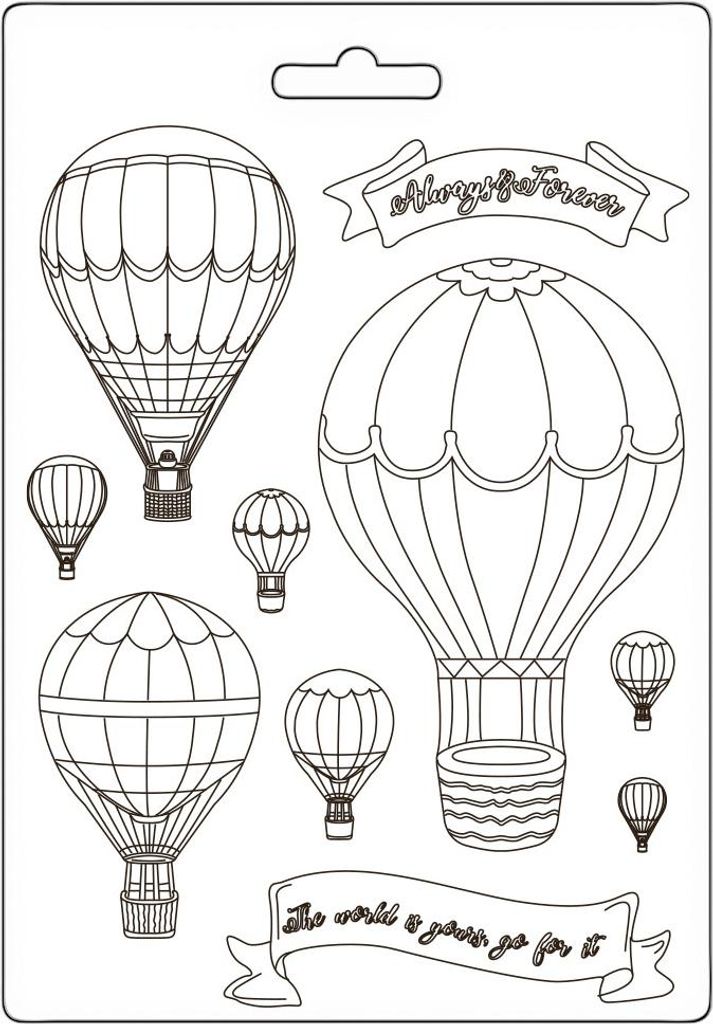 STAMPERIA A5 flexible Relief-Gießform aus Kunststoff Form für Pasten, Timeless fliegende Ballons