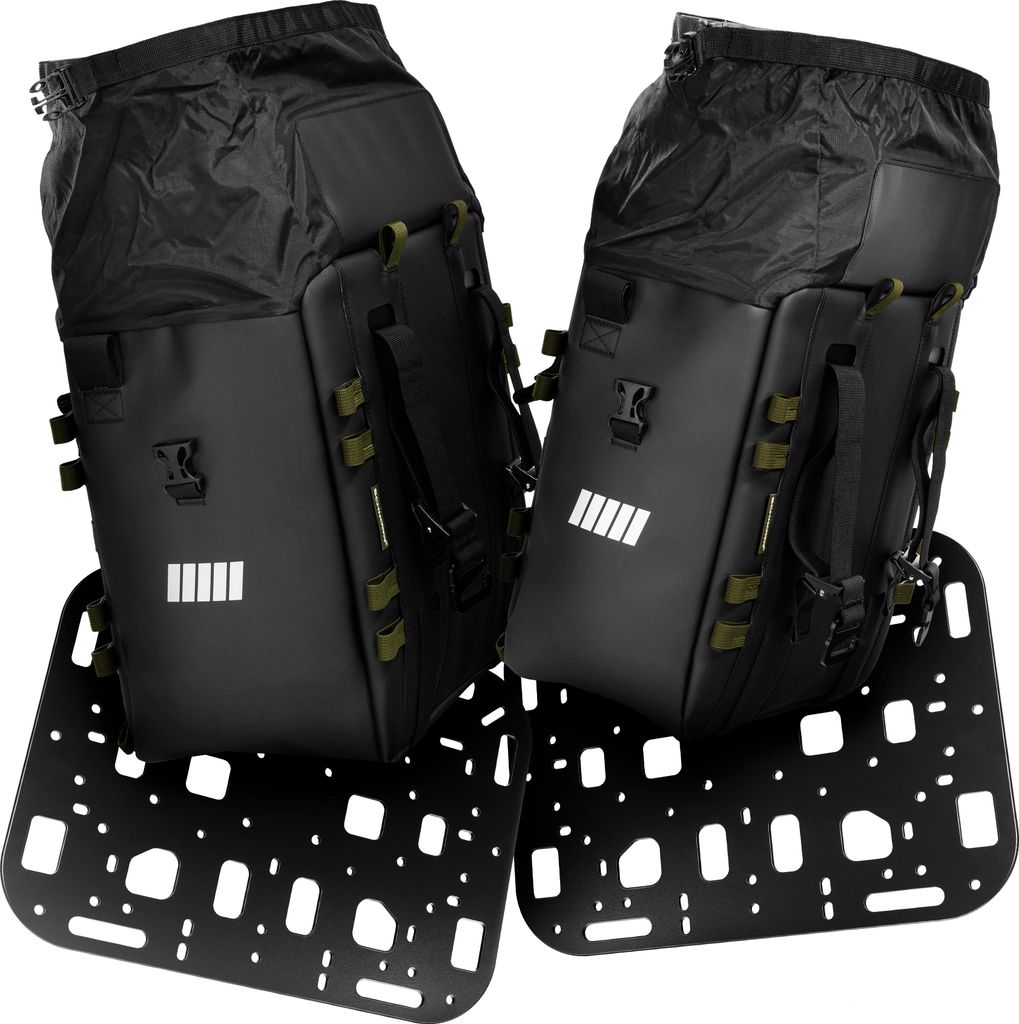 Satteltaschen-Set SC-38 L + SC-32 M inkl. 2 Montageplatten - SCHNORR