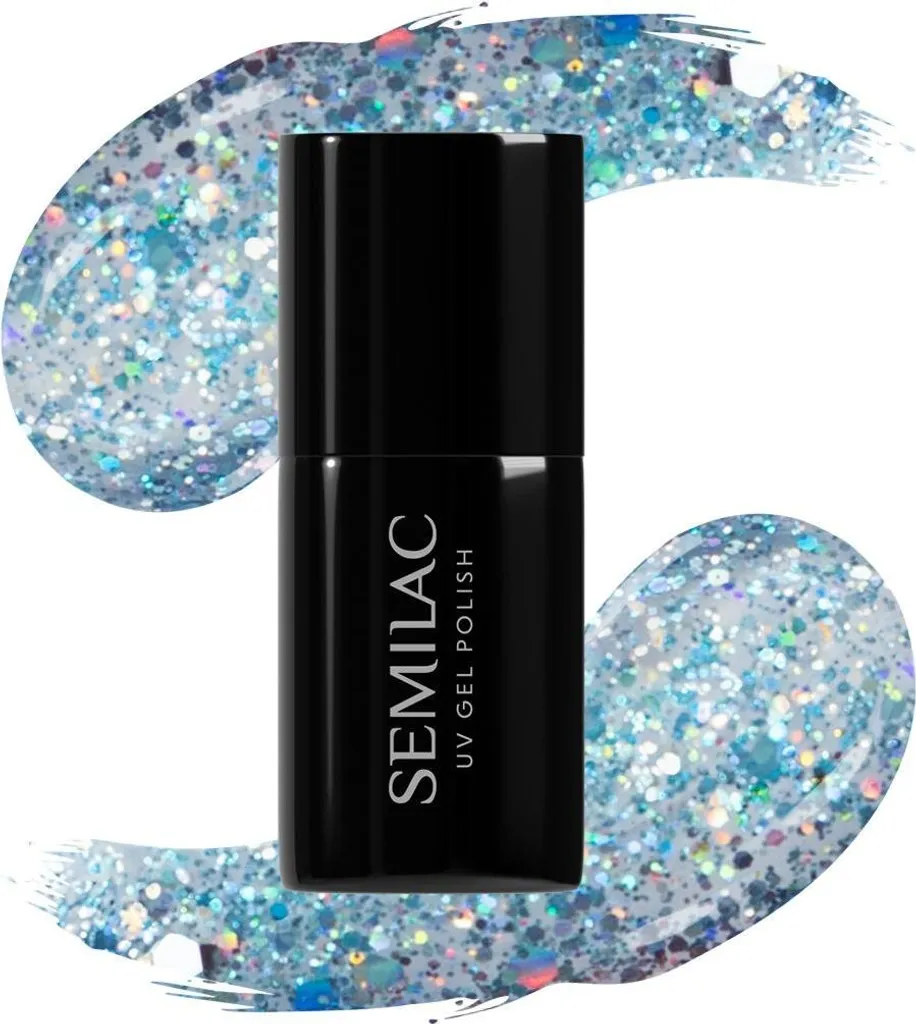 Semilac 610 Frosty Christmas 7ml - Smalto Semipermanente Blu Holo Flash
