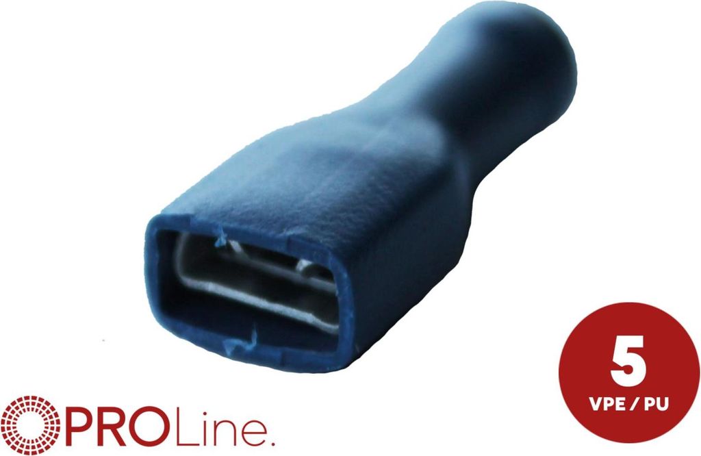Flachsteckhülse(f) 1,5mm²-2,5mm²/6,3mm blau 5 Stück