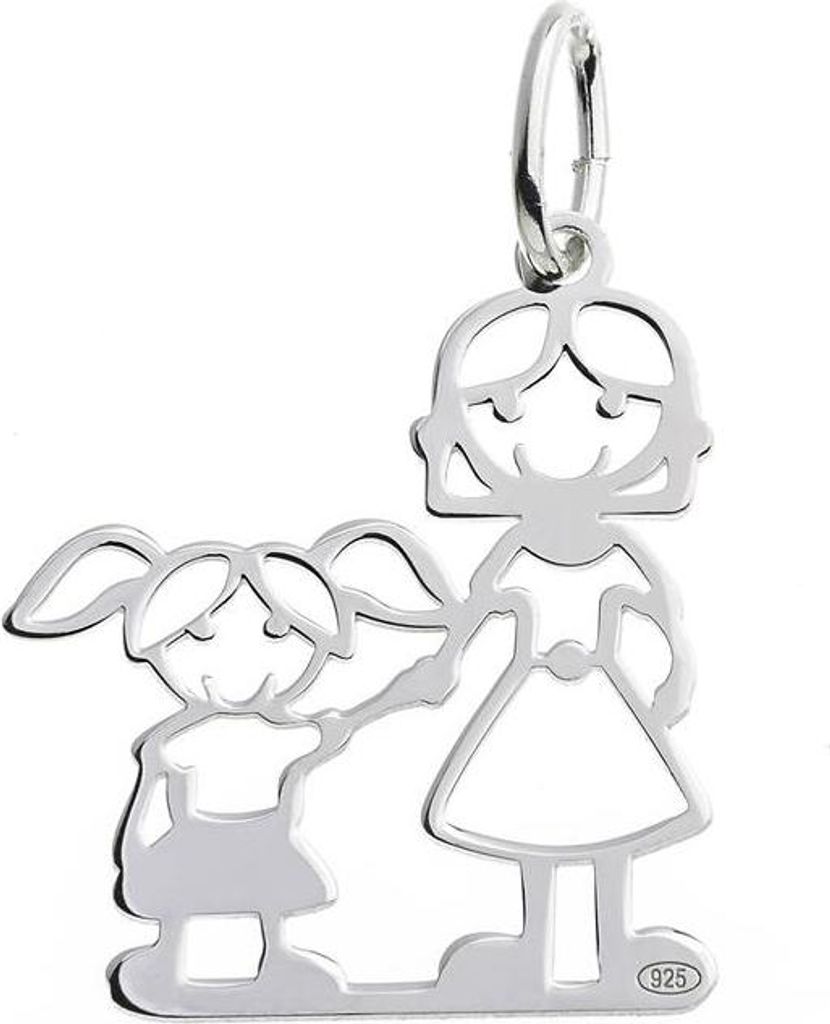 SILBERKETTEN STORE Anhänger Mädchen und Mutter - 925 Silber