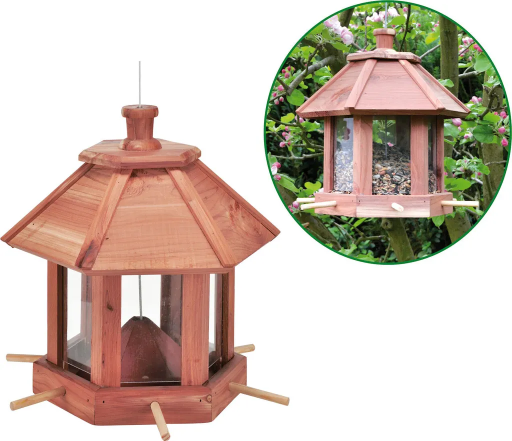 Mangeoire oiseaux bois durable 57144 : fini le gaspillage de graines 3.07