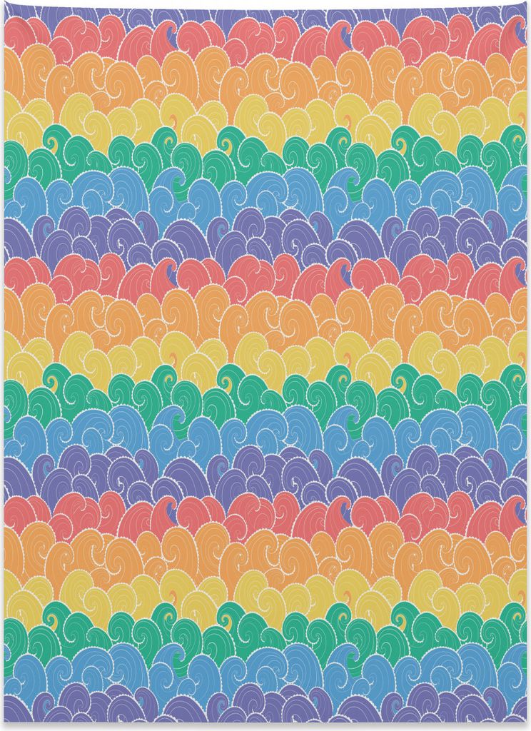 Abakuhaus Bunt Wandteppich, Cartoon Unterwasser Meer aus Weiches Mikrofaser Stoff Kein Verblassen Klare Farben Waschbar, 110 x 150 cm, Mehrfarbig