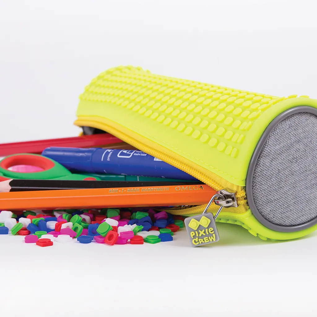 Trousse PIXIE CREW avec Panneau Silicone Créatif Jaune Néon Design Gris - 4