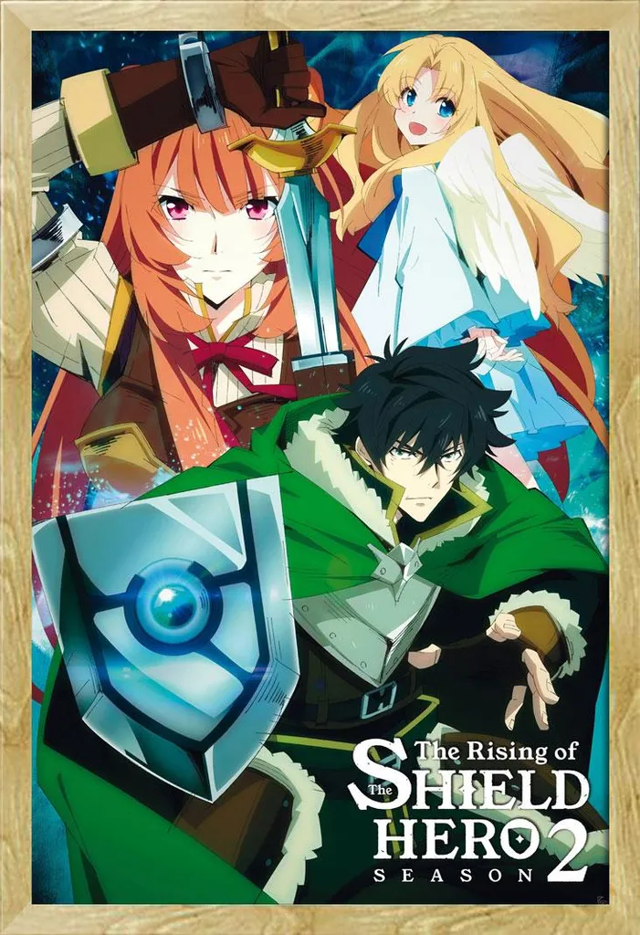 Shield Hero - Poster - Naofumi's + cornice rimovibile, Shinsuke® Maxi MDF faggio, vetro acrilico