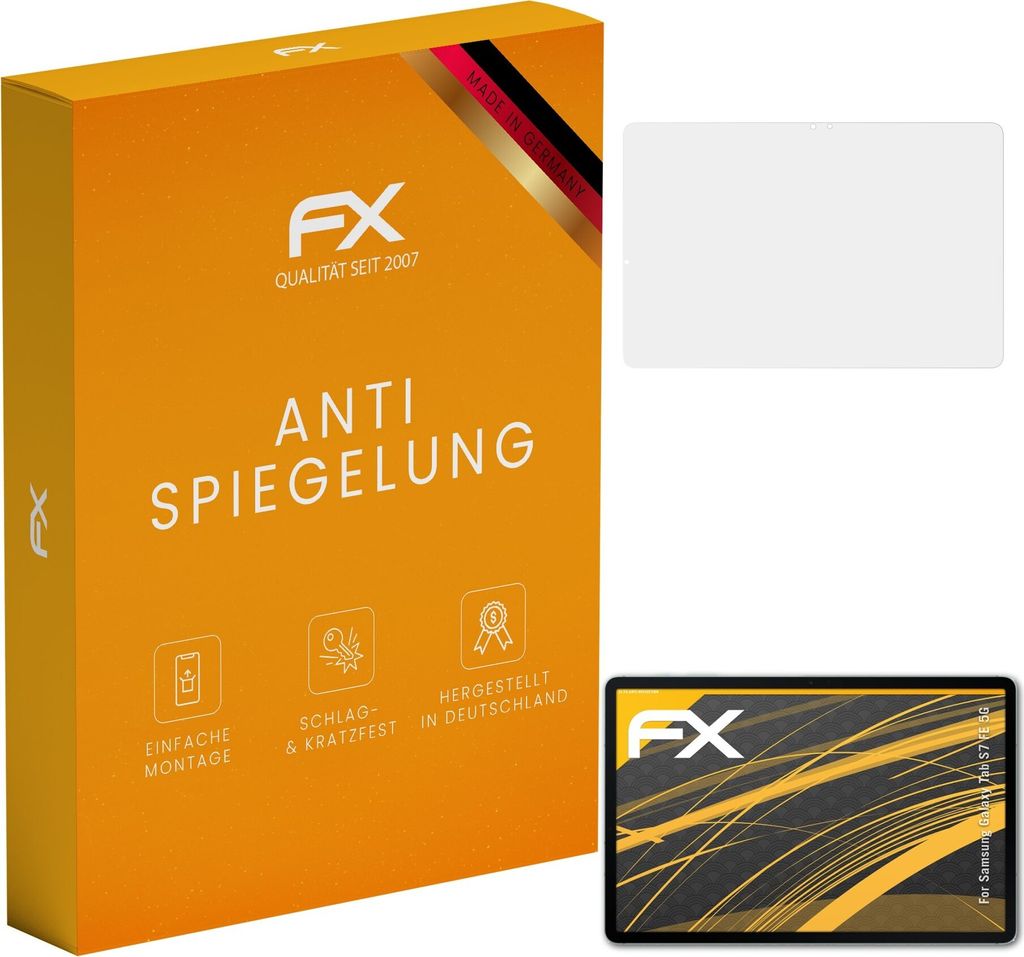 atFoliX FX-Antireflex 2x Schutzfolie kompatibel mit Samsung Galaxy Tab S7 FE 5G Displayfolie