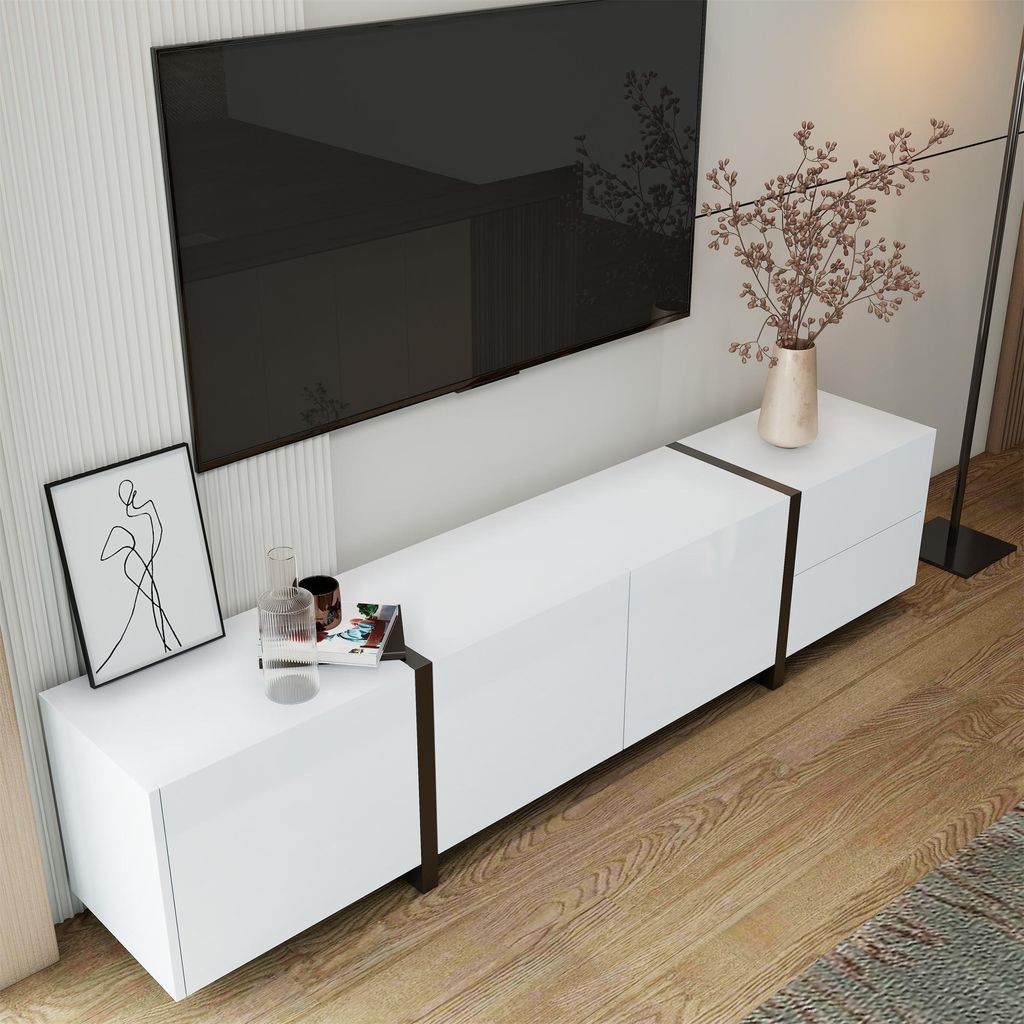 MODFU Meuble TV - Design contemporain avec LED intégrée, Image du produit 