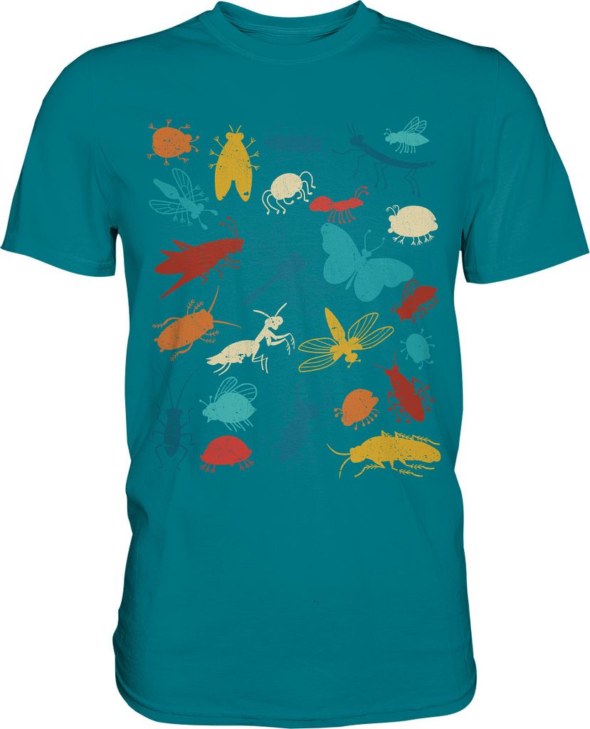 Bunte Insekten Käfer T-Shirt – Diva Blue / L Produktbild 