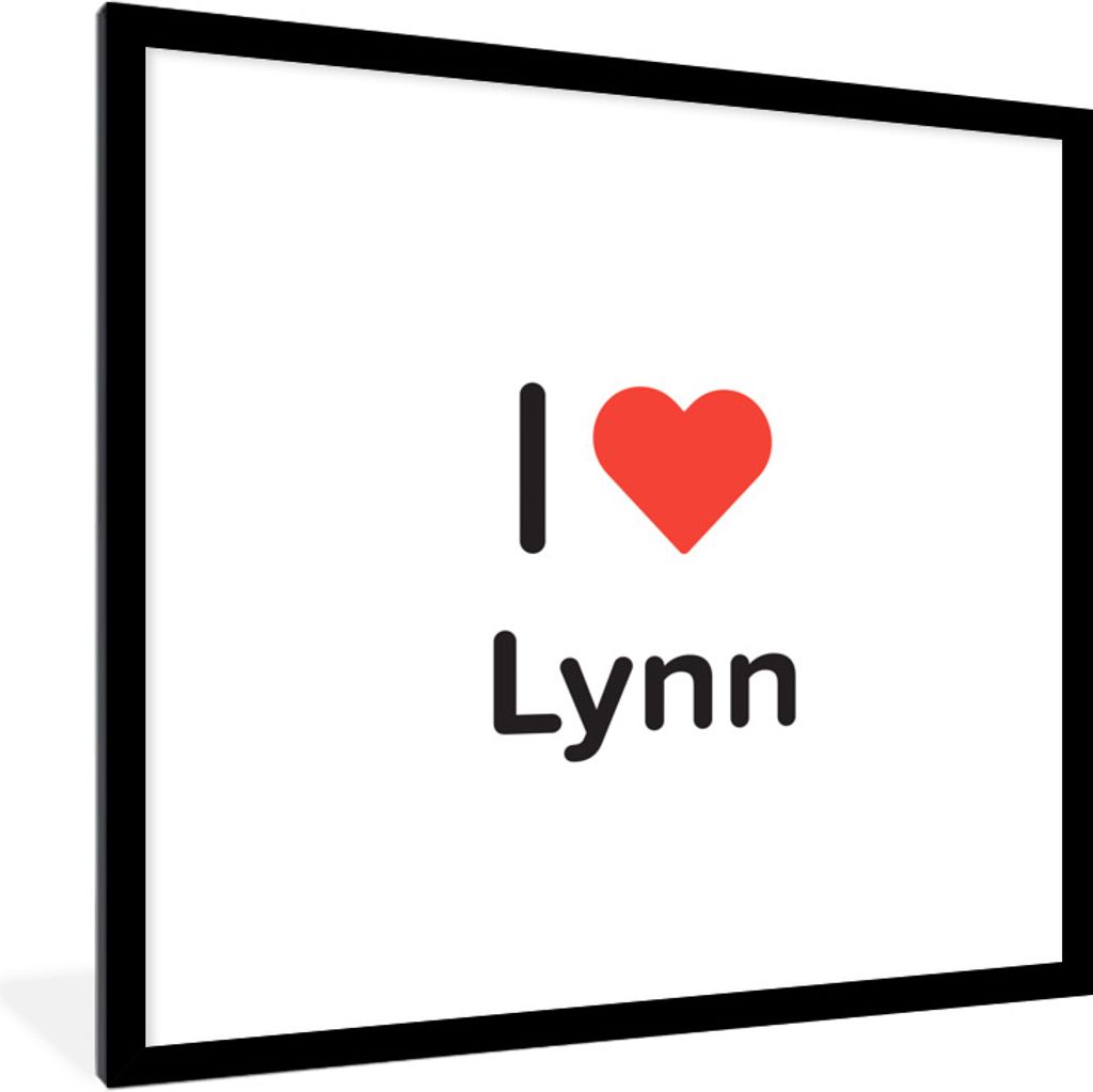 MuchoWow Gerahmtes Poster Ich liebe - Lynn - Mädchen 40x40 cm - Poster mit Schwarzem Bilderrahmen Wandposter Rahmen Foto Bilder - Poster - Plaka...