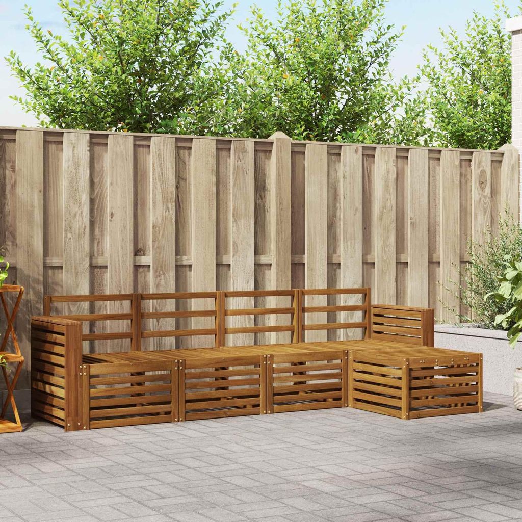 Sofagarnituren - VIDAXL - Terrassen-Sofa - 5 pcs - Natur Massivholz Akazie