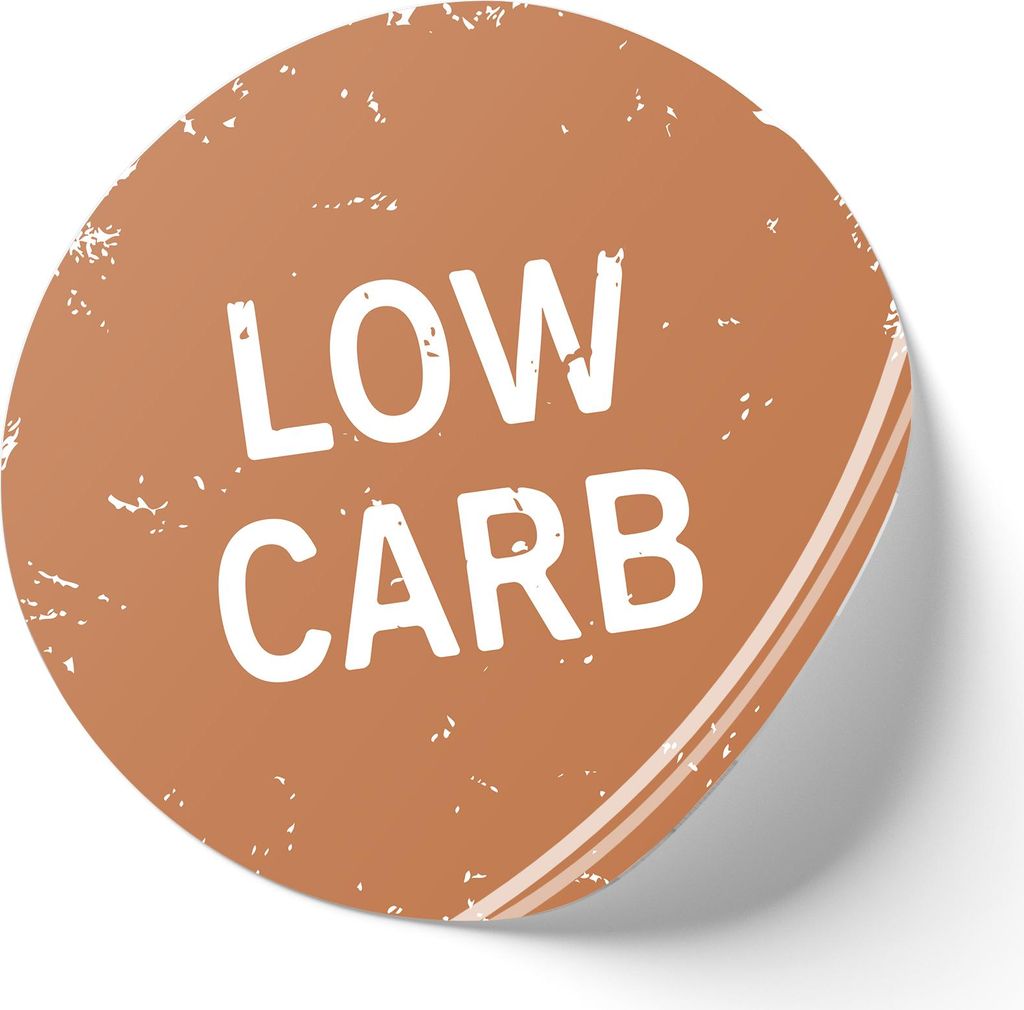 500er Set Aufkleber "Low carb" rund je 2cm Lebensmittel Kennzeichnung Beschriftung Etiketten f. Küche Gastro Party Catering R002