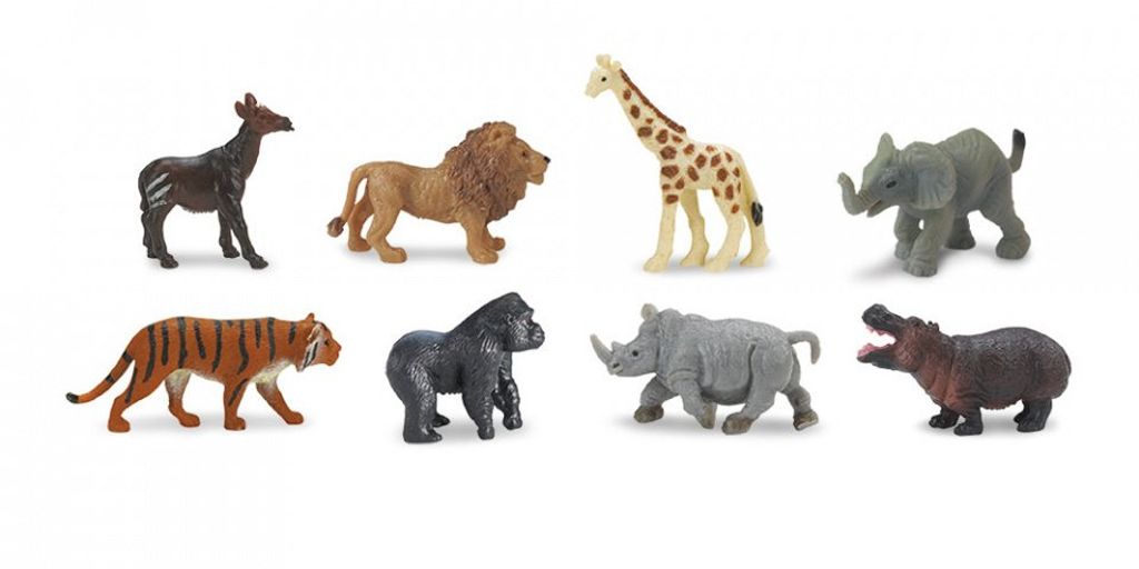 minifiguren Good Luck Wildtiere 2 cm Gummi 8 Stück Produktbild 