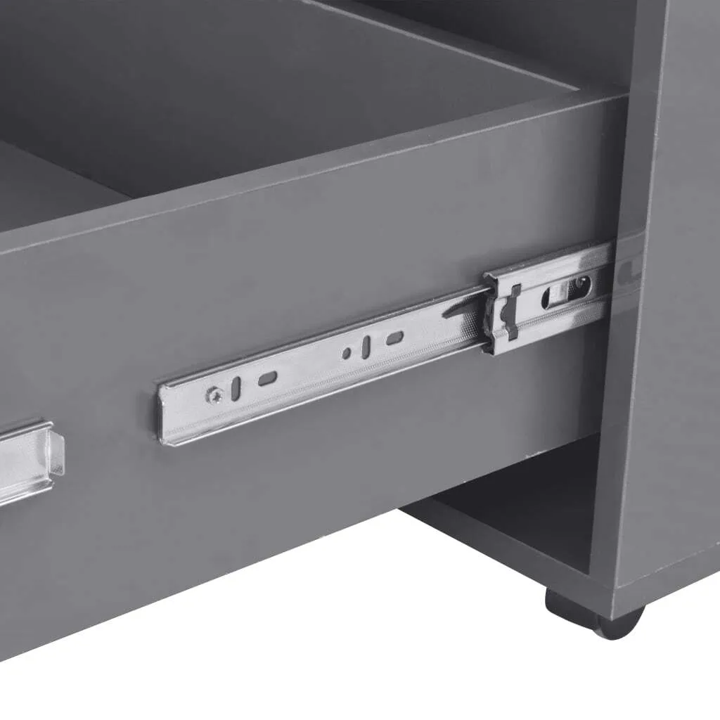 Table basse laquée gris brillant 100x100x35 cm - Surface Grande Taille - 6