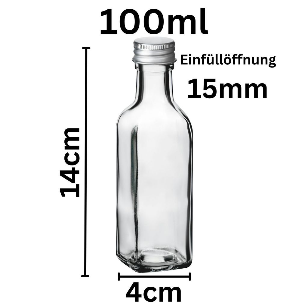 48x kleine Glasflaschen zum Befüllen 100ml Flaschen für