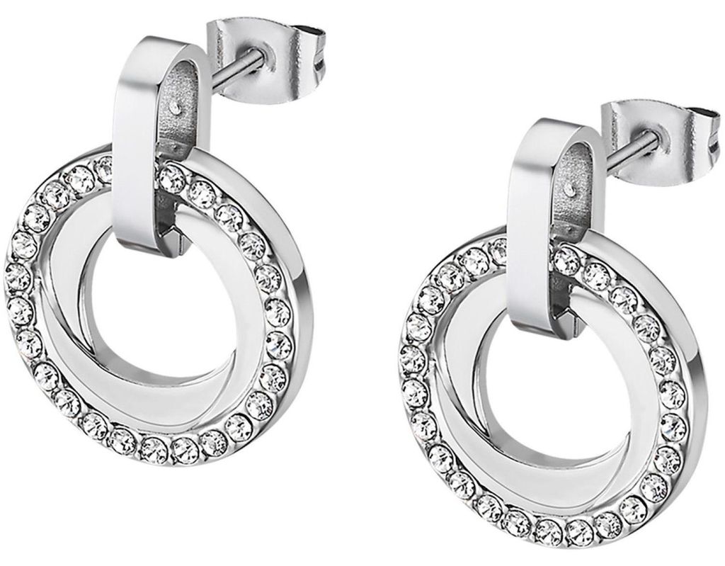 Lotus Style Ohrringe Ohrstecker Kreis silber Strass LS2176-4/1 Ohrschmuck