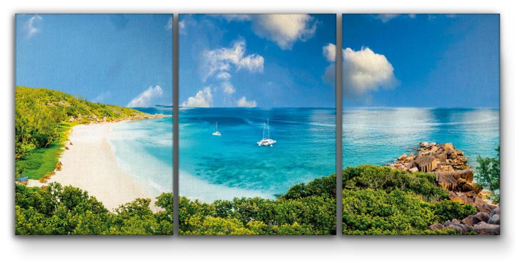 Giallobus - Meereslandschaft - Atoll - Giallobus - 218x100cm | 3pz. x 70x100cm - Bild - Leinwand