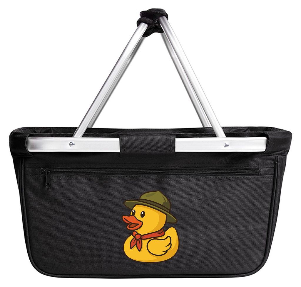 Huuraa Einkaufskorb Quietscheente Pfadfinder Gummiente Jungpfadfinder 20 Liter Black faltbarer Tragekorb Geschenkidee