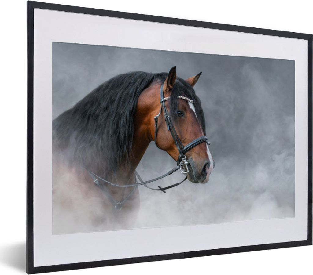 MuchoWow® MuchoWow® Gerahmtes Poster Pferd - Smoke - Produktbild 