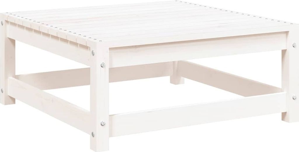 vidaXL Gartenhocker Weiß 70x70x30 cm Massivholz Kiefer