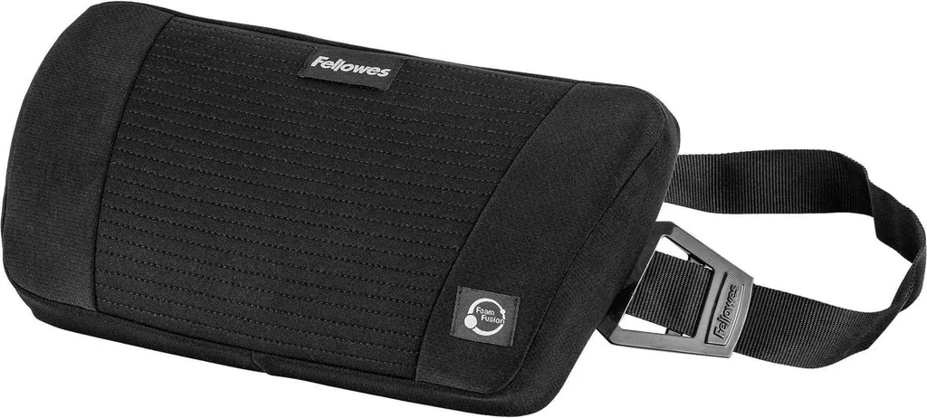 Fellowes PlushTouch Support Lombaire Ergonomique avec Sangle Ajustable Noire