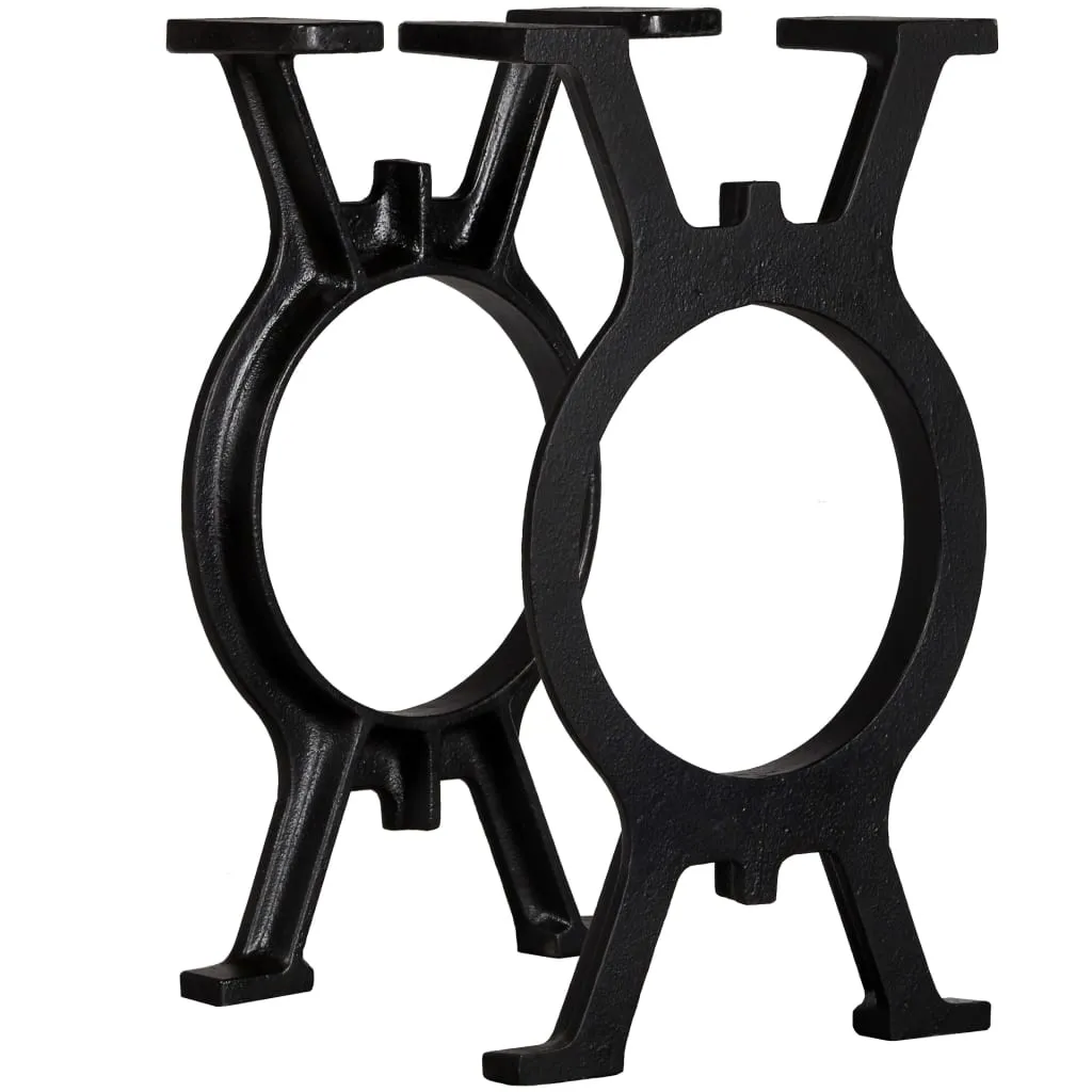 Supports de Banc en Fonte Style Industriel O-cadre pour Mobilier DIY 2 pcs