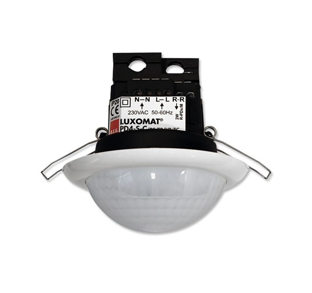 BEG Luxomat Einbau Präsenzmelder 92444 PD4-S-K-DE weiss für lange Gänge