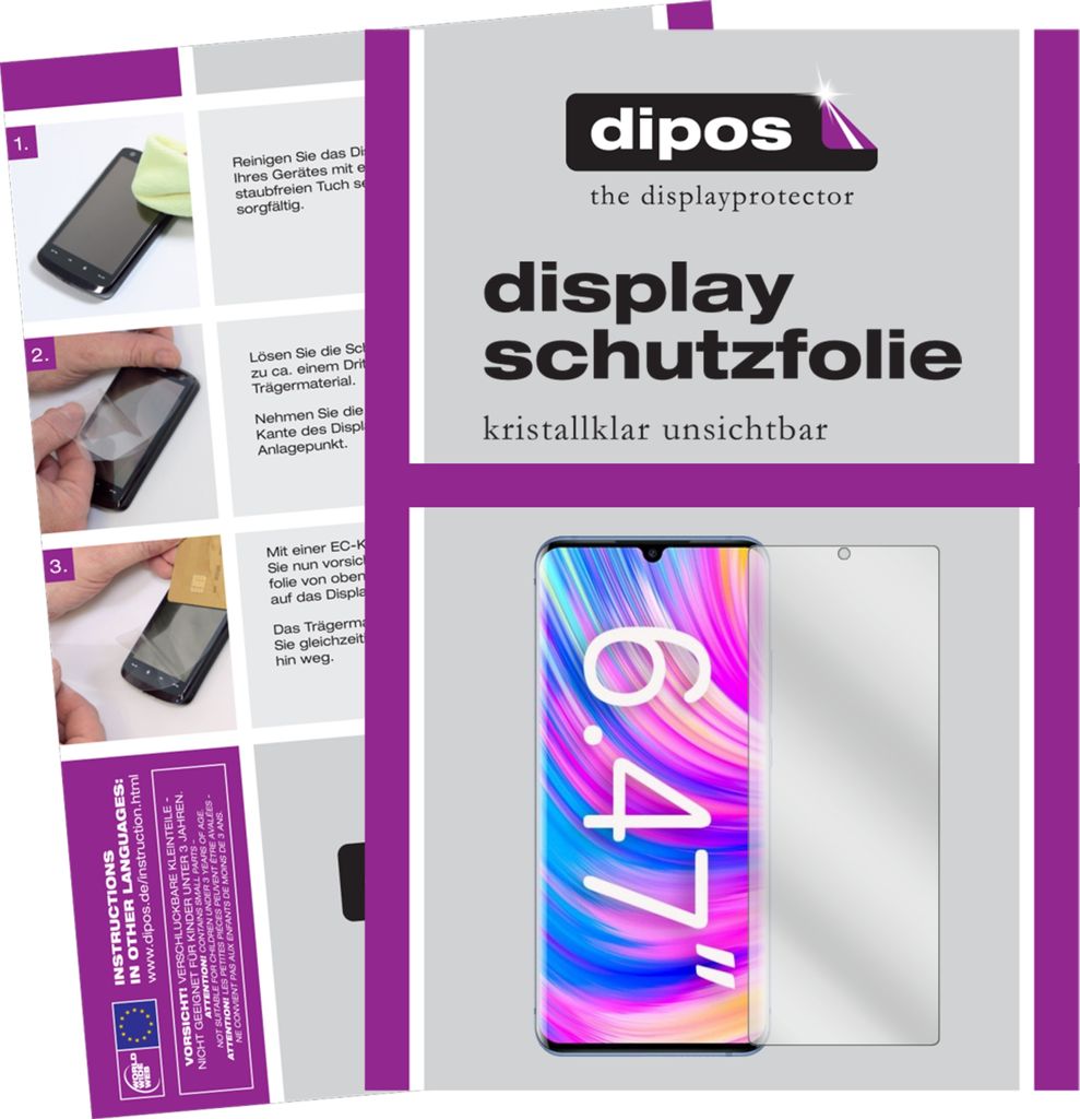 2x Schutzfolie für ZTE Blade 20 Pro 5G klar Displayschutzfolie Folie Display Schutz dipos