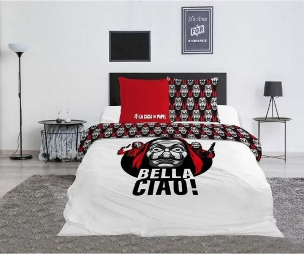 Housse de couette La Casa De Papel Bella Ciao 100% coton naturel
