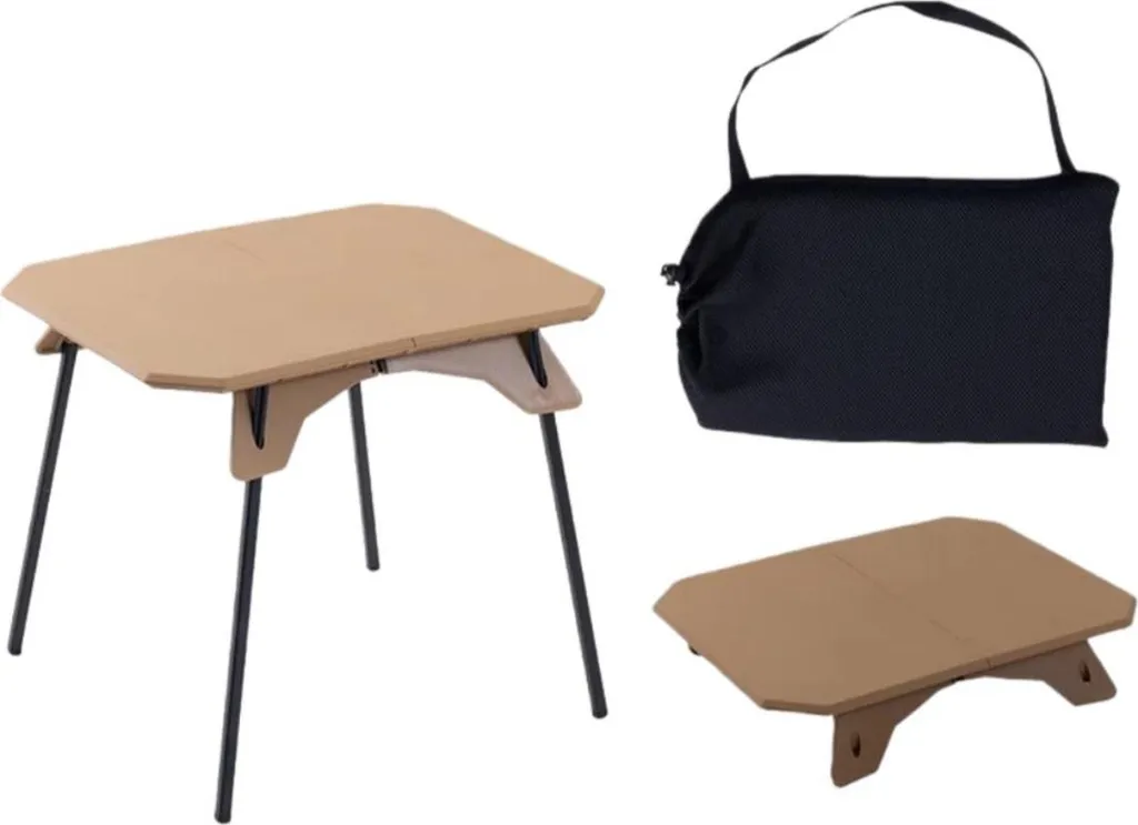 Tavolo Pieghevole Alluminio INF - Altezza Regolabile per Campeggio Cachi