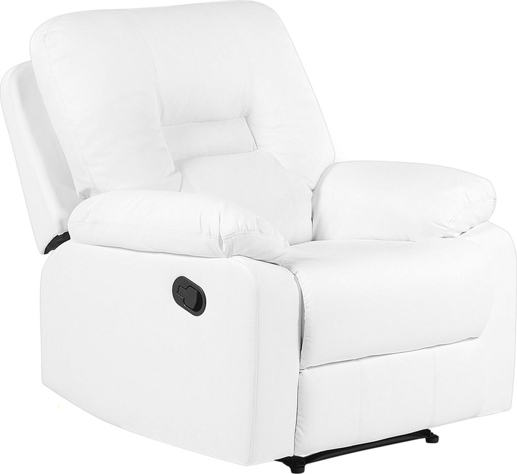 BELIANI Sessel Weiß Kunstleder verstellbar Wohnzimmer Arbeitszimmer Retro Stil
