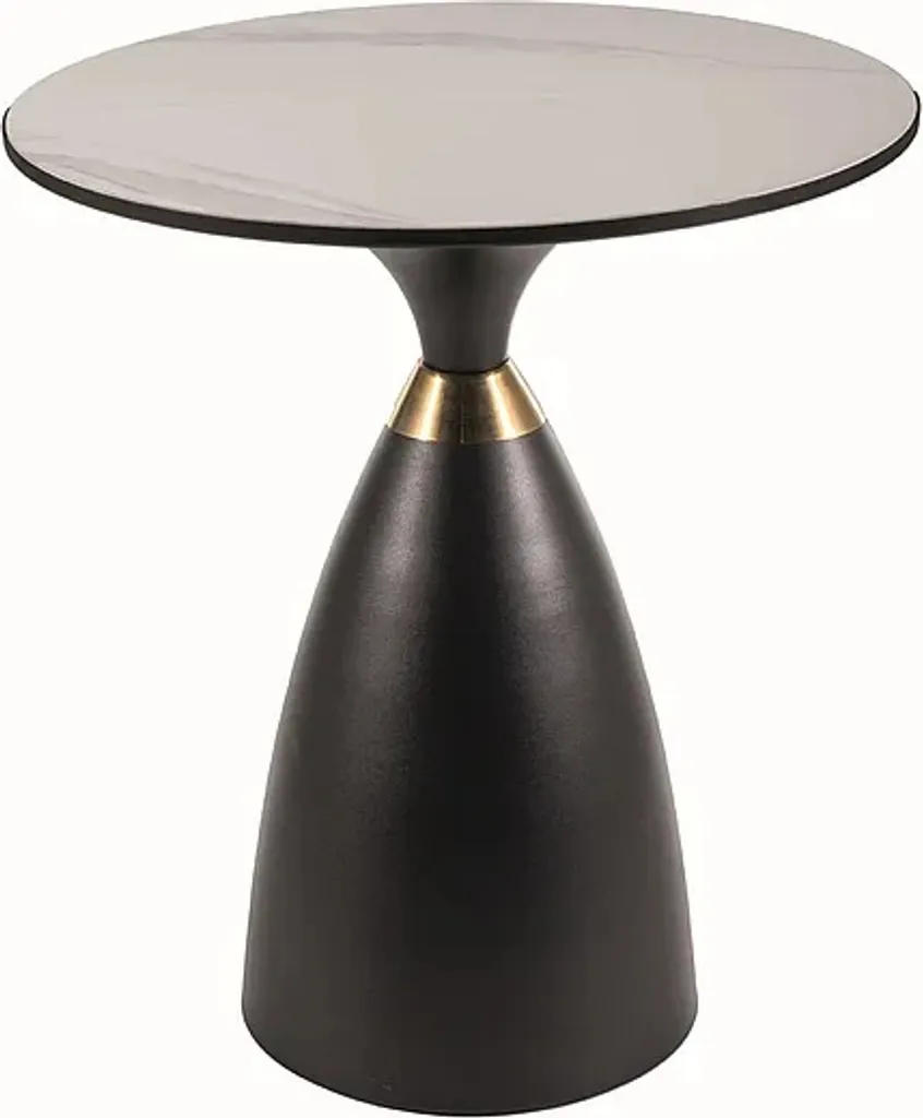 Table basse ronde NAMIN gain de place - Sécurisée et Design blanc or