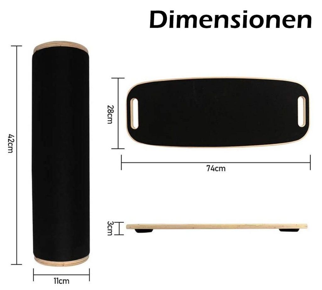 Balance Board Kinder Aus Holz - Wackelbrett Mit Seil & Anti-Rutsch