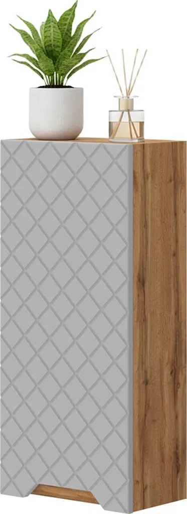 Mobiletto Pensile Bagno Vicco Lotta Rovere Grigio 20x72.6 cm - 6