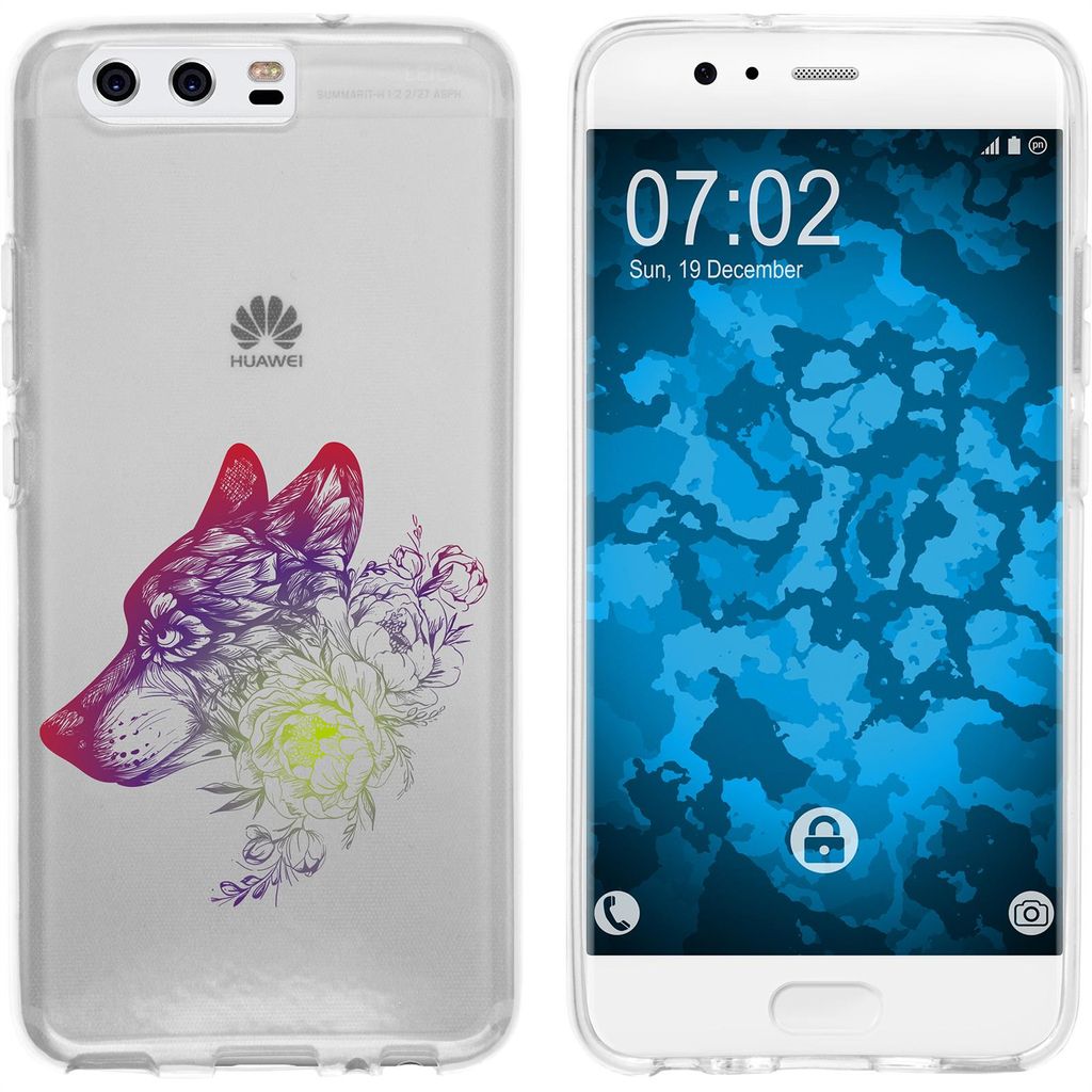 PhoneNatic Case kompatibel mit Huawei P10 Plus Silikon-Hülle Floral Wolf M3-5