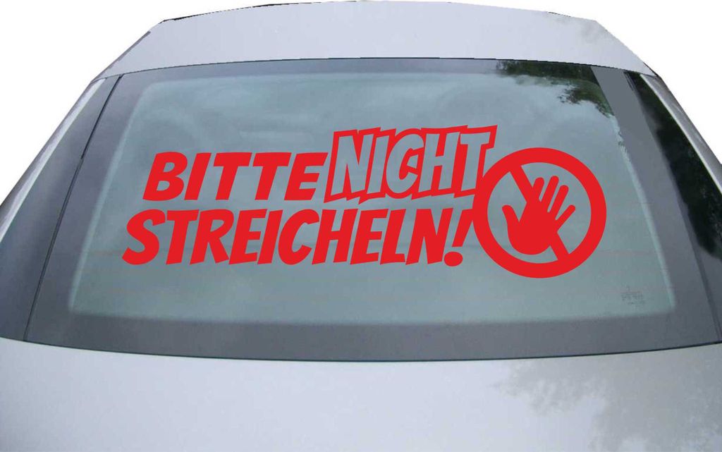 Indigos UG - Aufkleber Heckscheibe & Motorklappe DE6958 - rot - 600x189 mm - Bitte nicht streicheln - Auto Scheiben Fenster Heckklappe Tuning Racin...