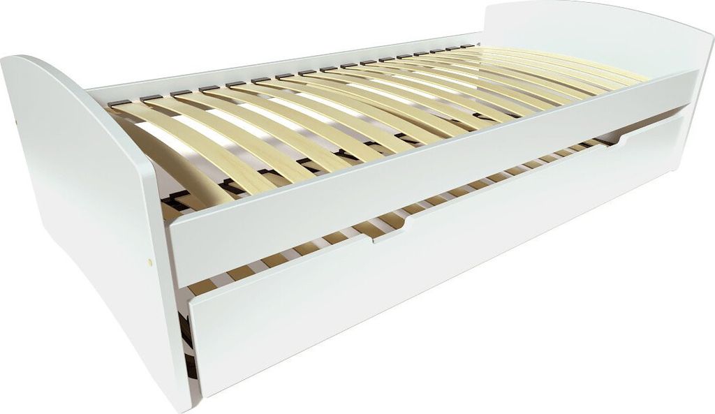 Ausziehbett 90x190 Happy aus Massivholz - Weiß