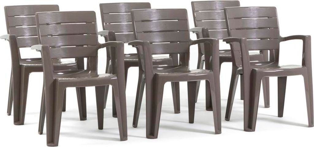 lot de 6 chaises en polypropylène monobloc, empilables avec Image du produit 