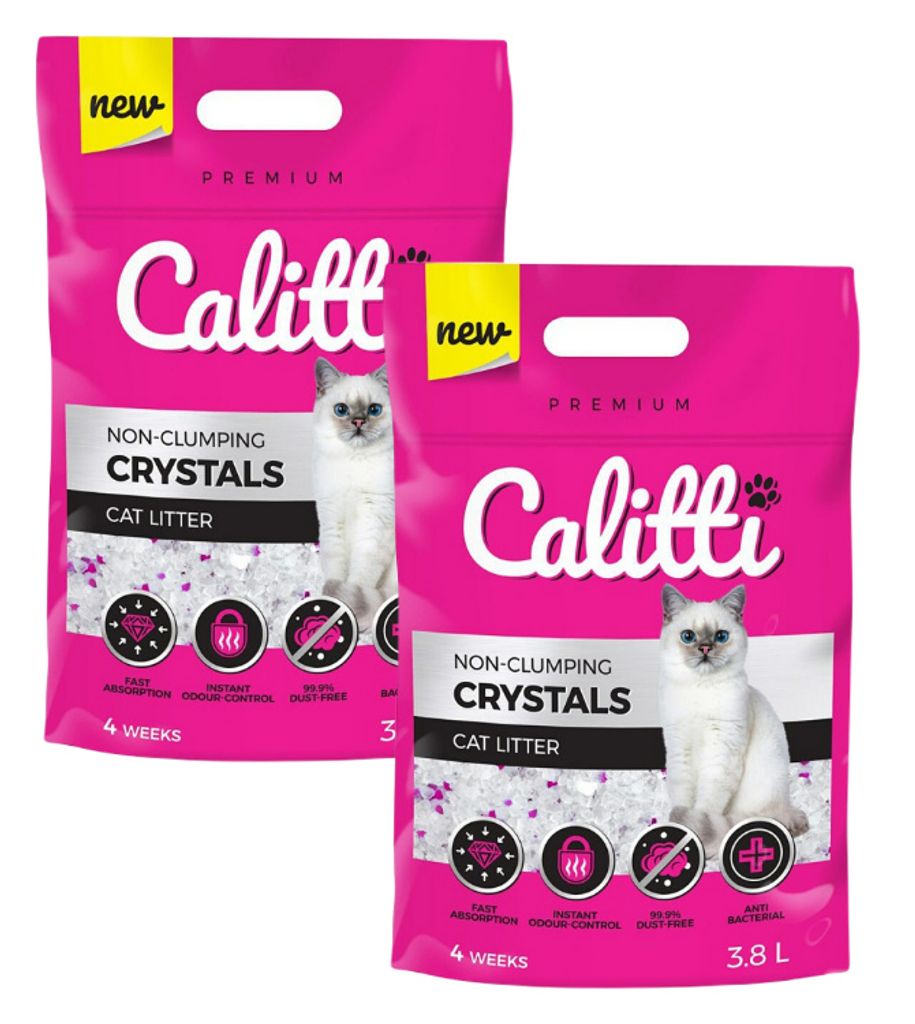Silikonowy żwirek dla kotów Calitti Crystals 3,8L x 2 Zdjęcie produktu 