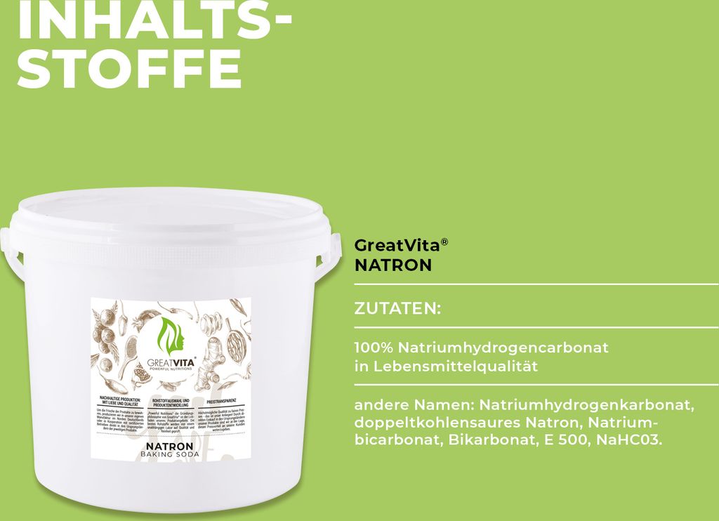 Baking Soda Haushalt Natron (Natriumhydrogencarbonat) – Backsoda, Baking Soda, E500, Ideal Für Backen & Haushalt Backtriebmittel Natron