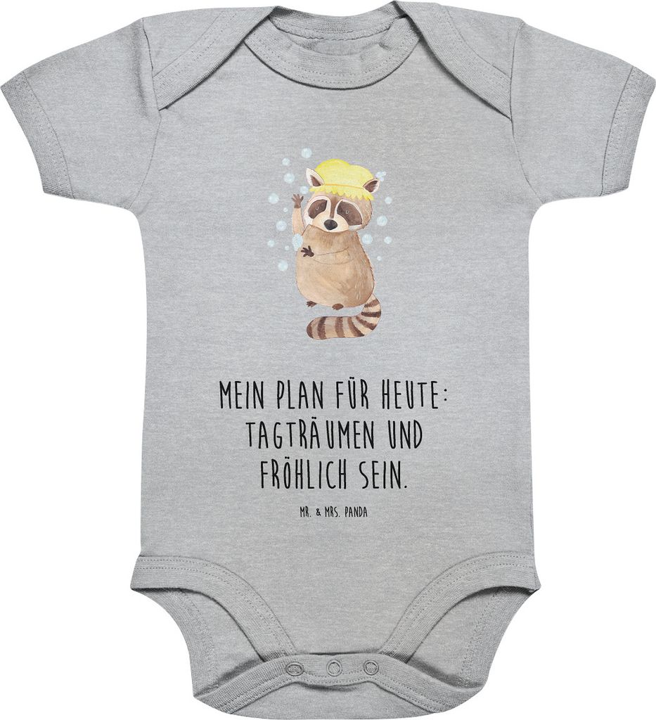 Mr. & Mrs. Panda Strampler Baby Waschbär 12. - 18. Monat - Heather Grey - Geschenk, Kurzarmbody, Waschen, Lustige Sprüche, babykleidung body, Bab...