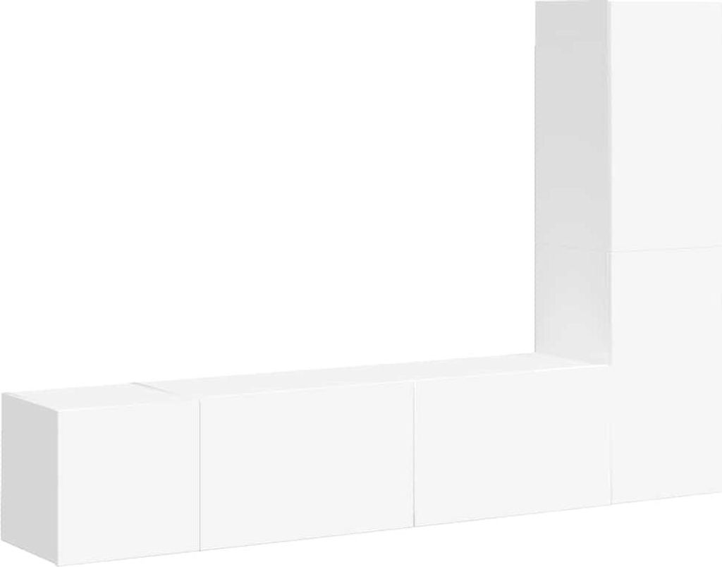 vidaXL 3-tlg. TV-Schrank-Set Weiß Holzwerkstoff