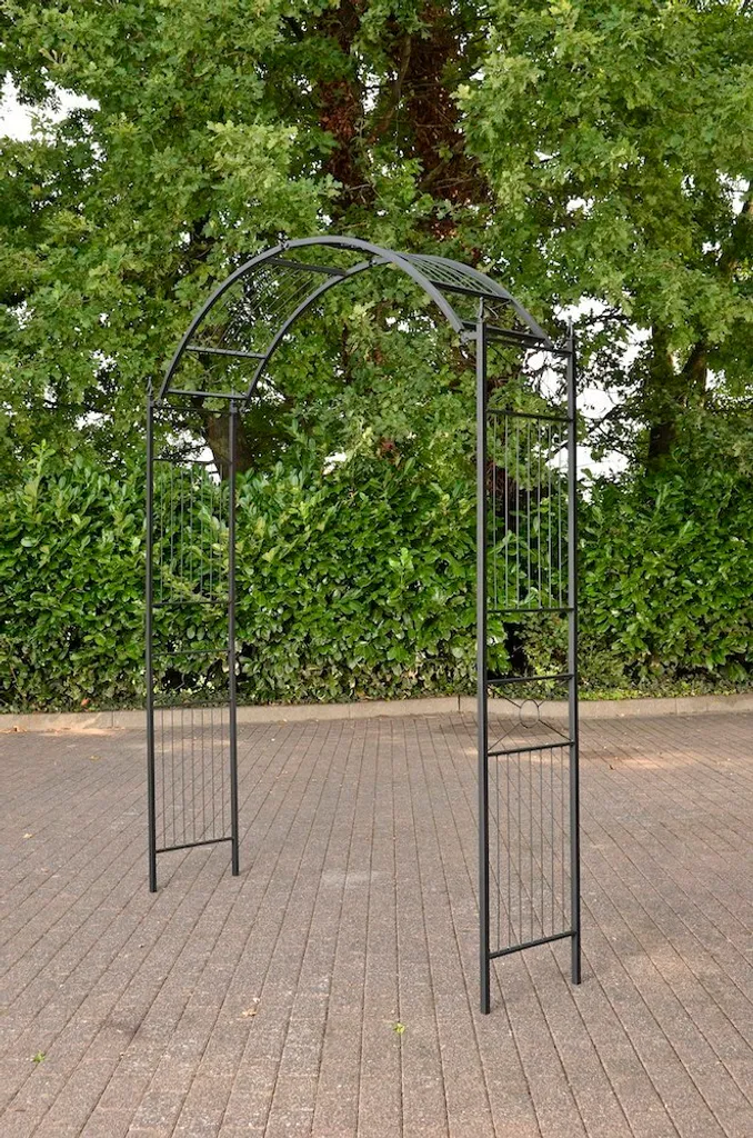 Arceau à Fleurs Noir en Métal Robuste - Support Vertical Durable 240cm