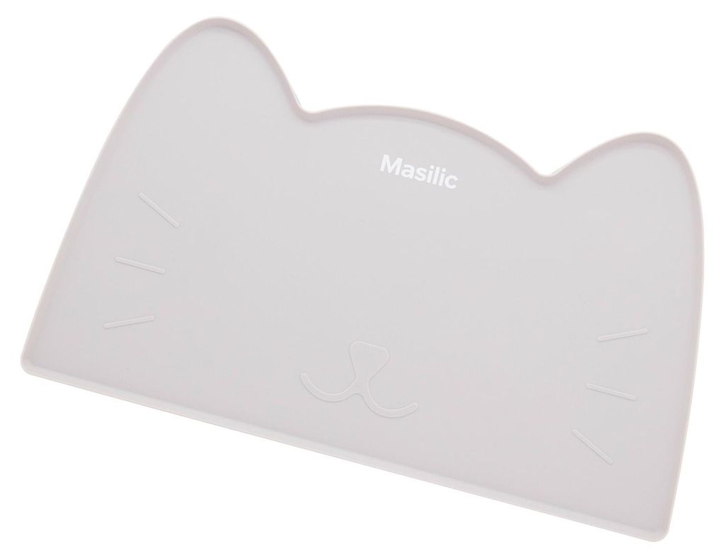 Masilic Silikon Napfunterlage für Kleine Hunde und Katz, 42,9x25,2 cm, Unterlage für Katzennapf, Futtermatte Rutschfeste Futterunterlage, Silikon...