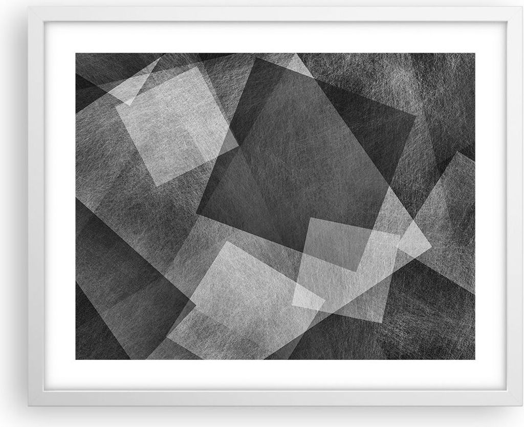 Gerahmtes Poster - Weißer Rahmen - Abstraktion modern - 50x40 cm - Wand Bild - Wanddeko - Wandbilder - Kunstposter - Wandposter - Bilderrahmen - B...