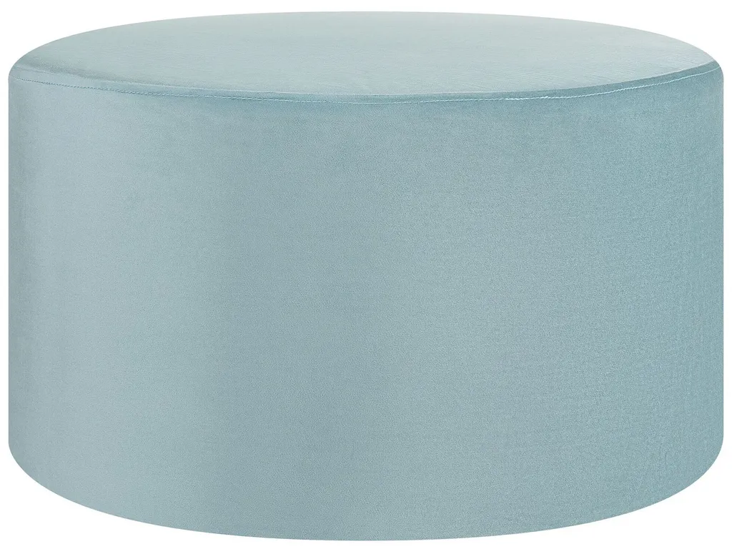 Pouf rond velours vert menthe moelleux - Assise d'appoint design 50cm