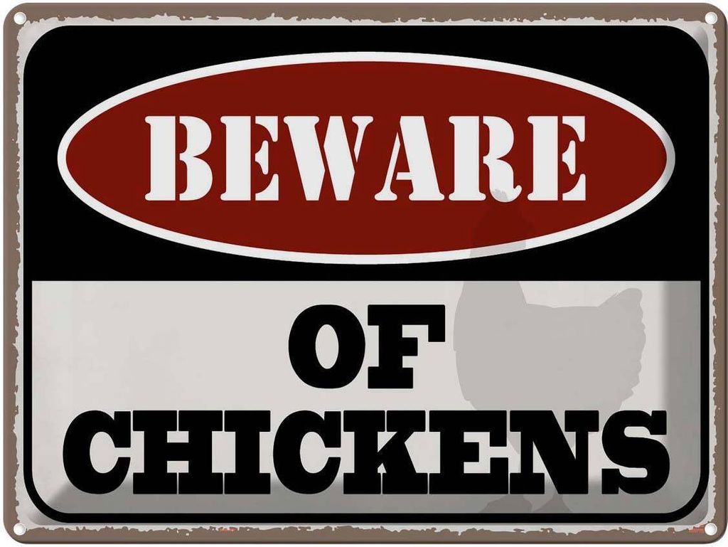 vianmo Blechschild 30x40 cm bewahre of chickens Warnschild Hinweisschild Sicherheit Vorsicht